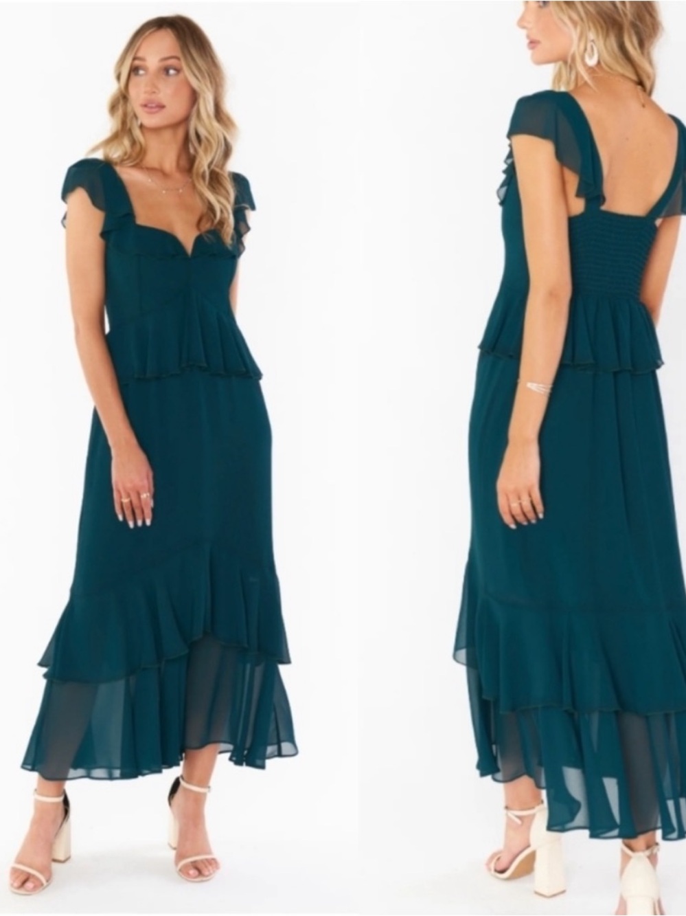 Show Me Your MuMu Reese Ruffled Midi Dress size M